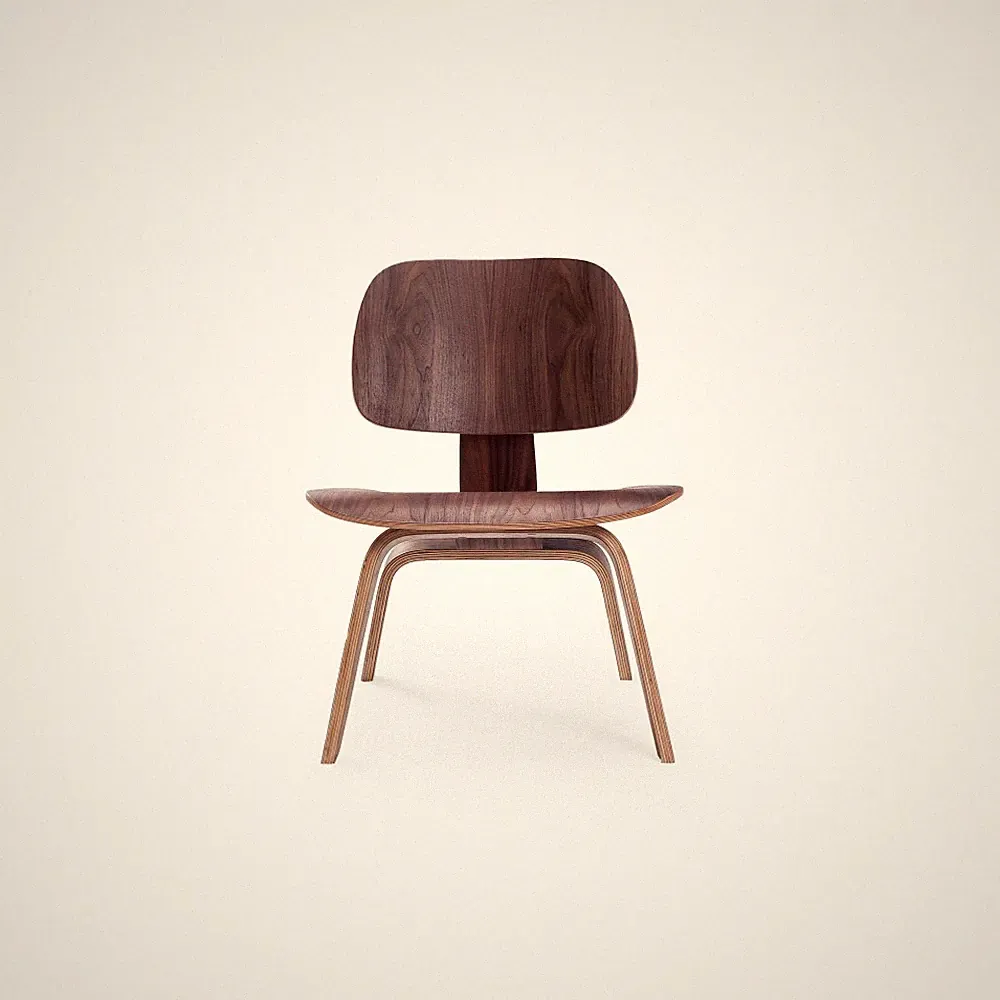 Molded Plywood Lounge Chair Walnut LCW Style for Living Room