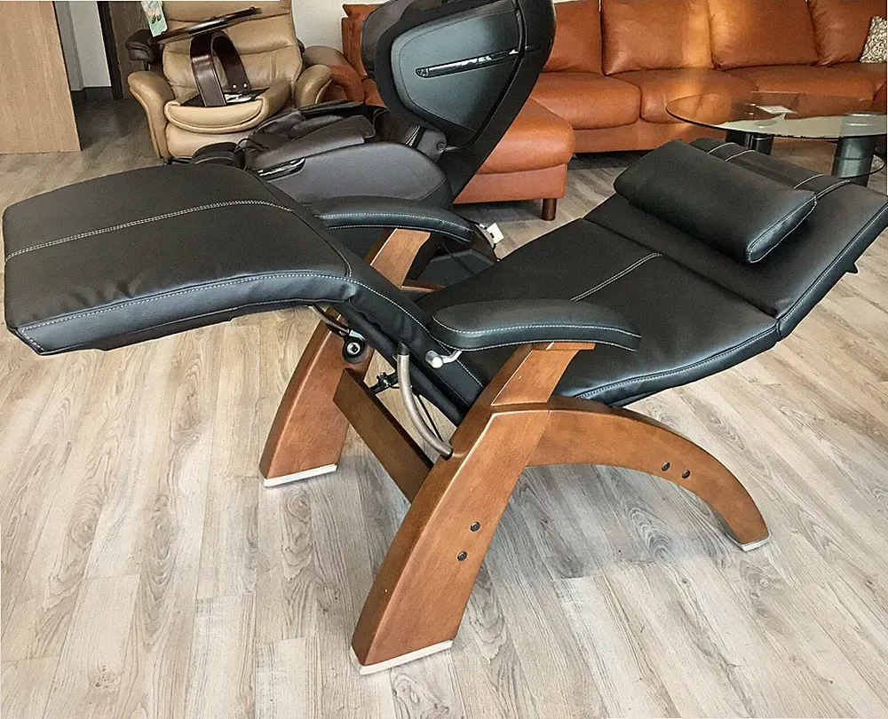 PC-LIVE PC-420 Manual Human Touch Perfect Chair Recliner Black Premium Leather